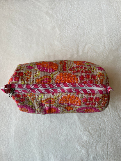 Orange pink floral – Utility Pouch Pack of 3