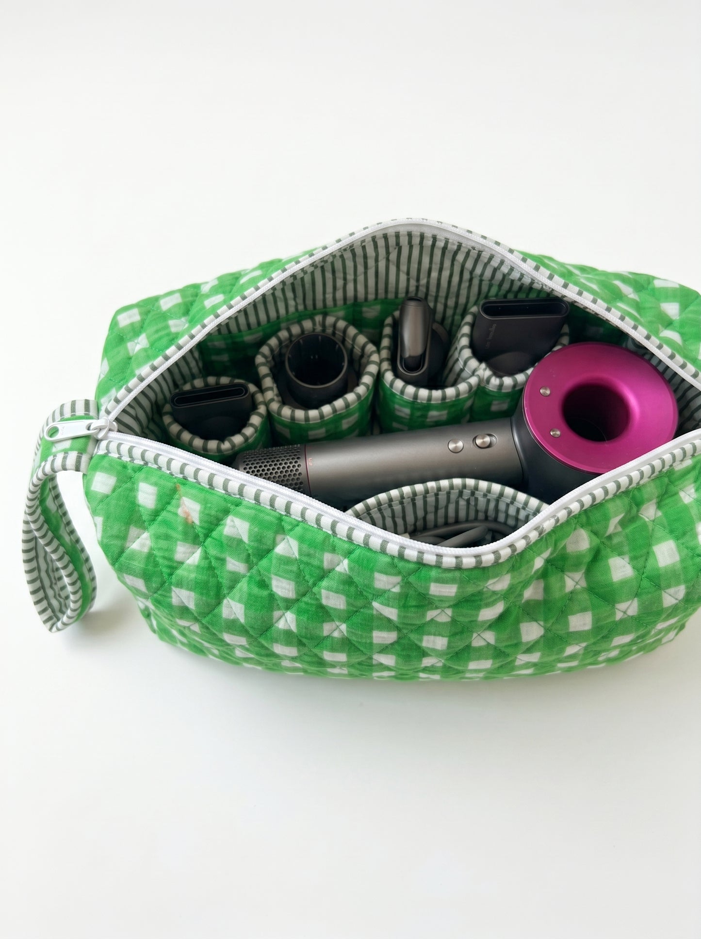 Classic Green Checkered – Hair Styler Travel bag