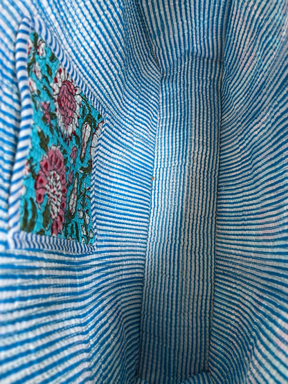 Turquoise Blue Bloom – Wander Tote Bag 18x18