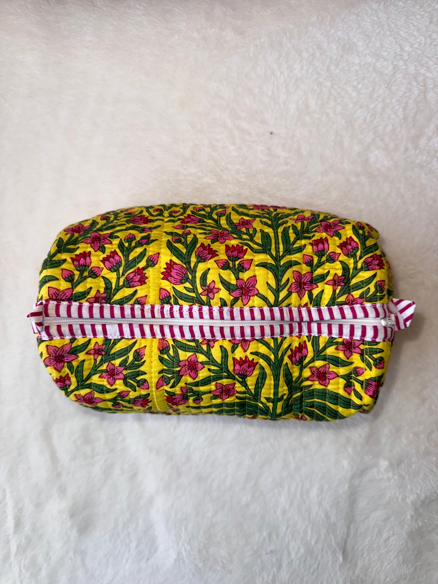 Yellow Floral – Quilted Utility Pouch
