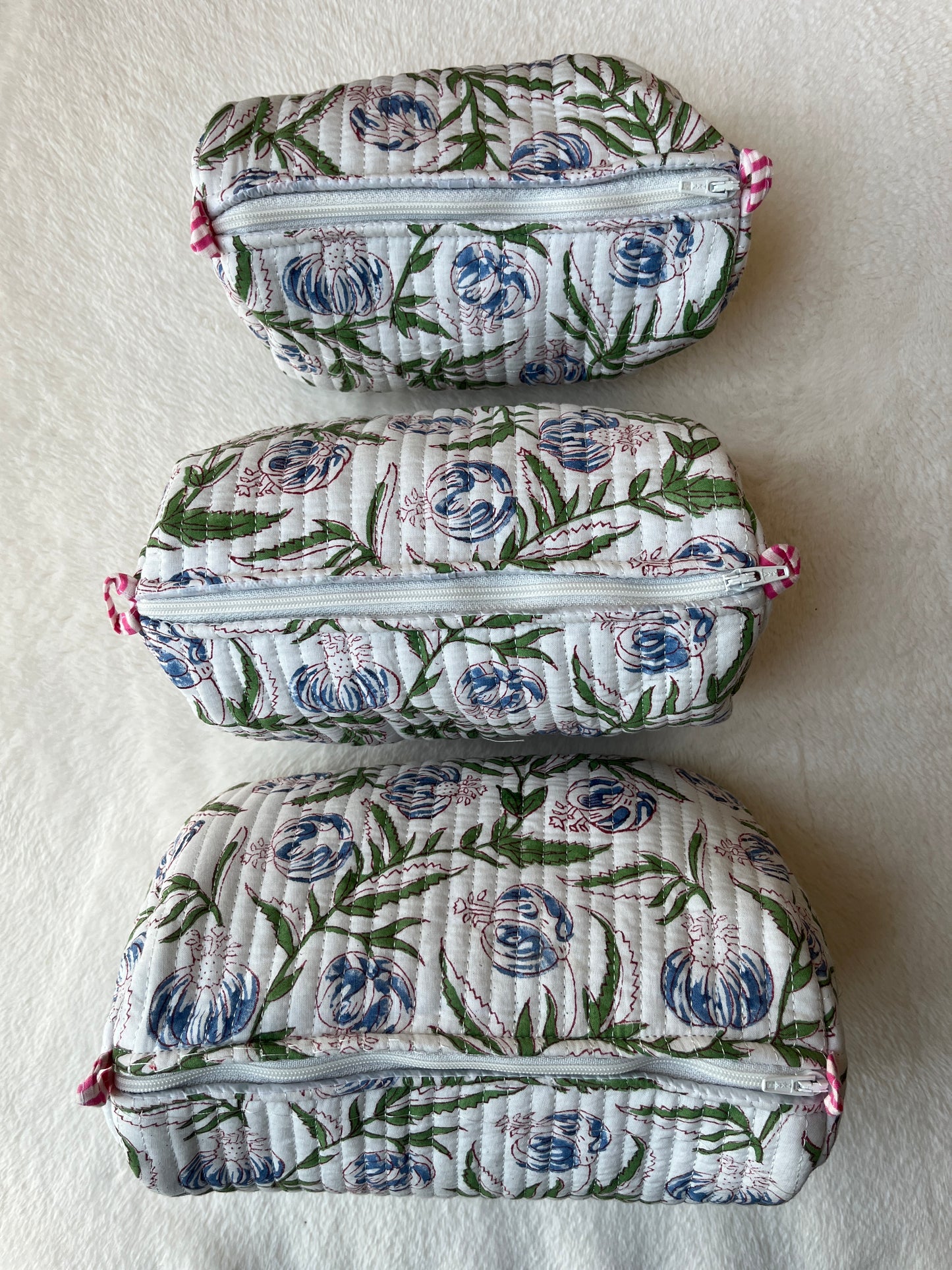 White Green floral – Utility Pouch Pack of 3