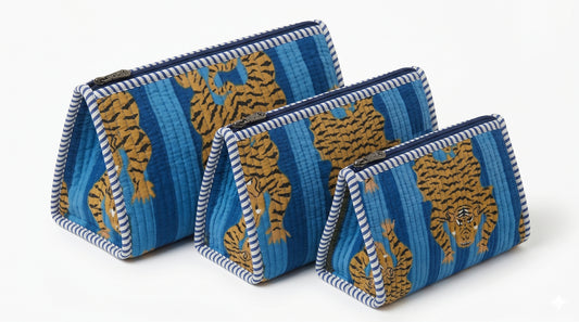 Blue Stripes Tiger Pyramid – Utility Pouch Pack of 3