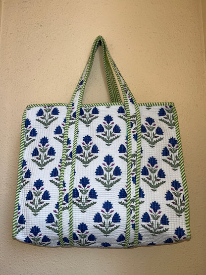 Azure Blue Bloom – Muse Tote Bag 16X16