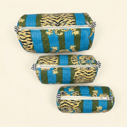 Green & Blue Tiger Print – Utility Pouch Pack of 3