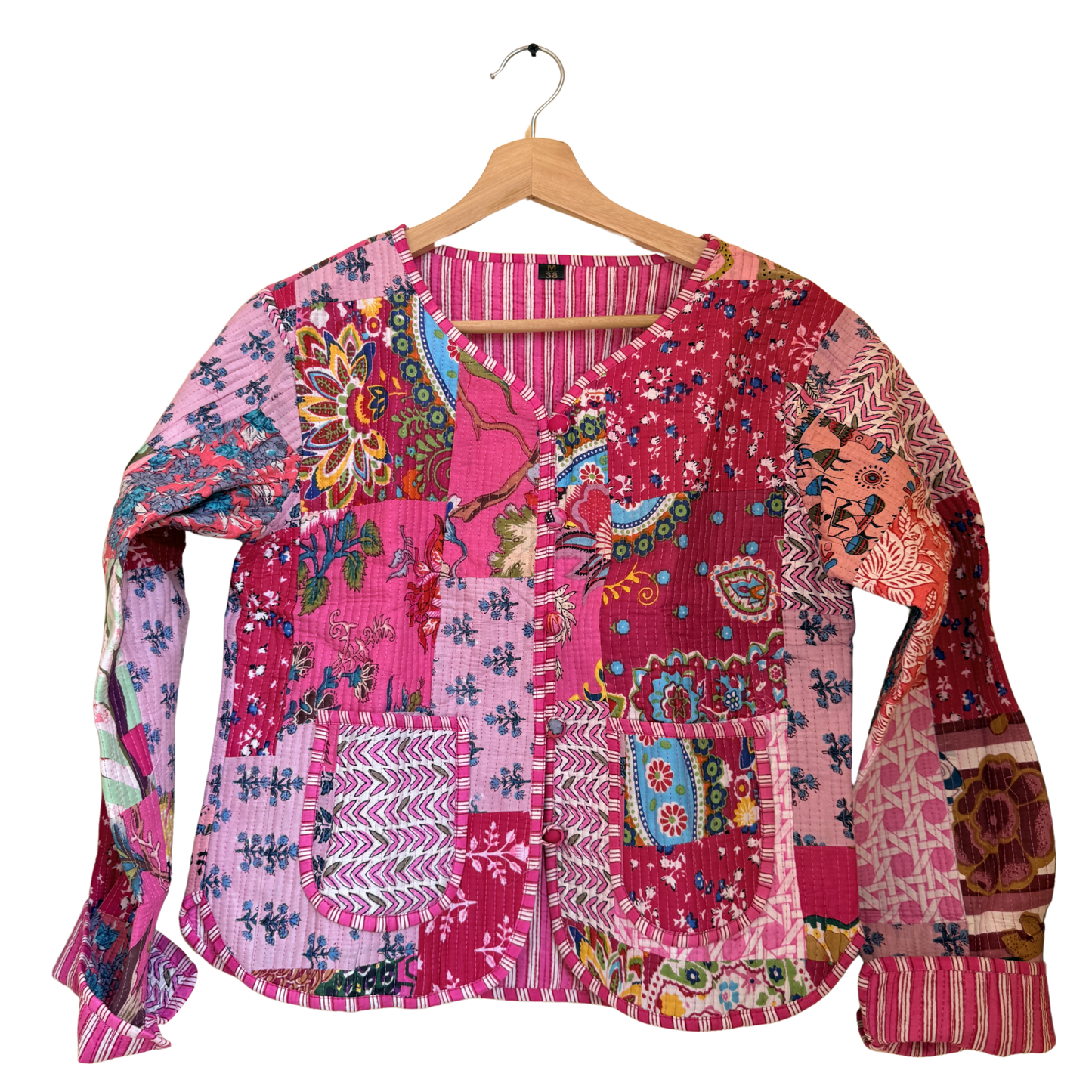 Candy Pink – Patchwork Cotton Quilted Reversible Jacket