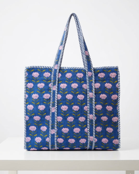 Blue Blossom Tide – Wander Tote Bag 18x18