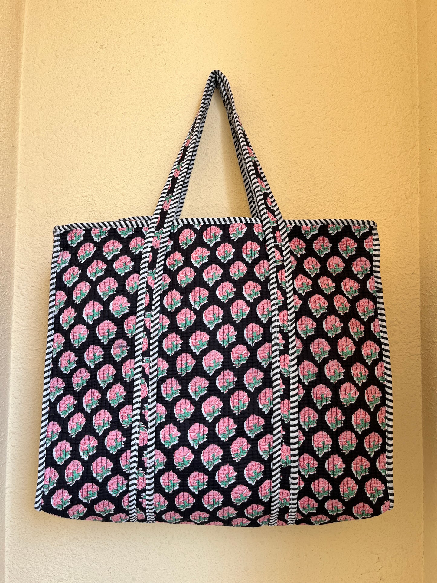 Black Midnight Blush – Wander Tote Bag 18x18