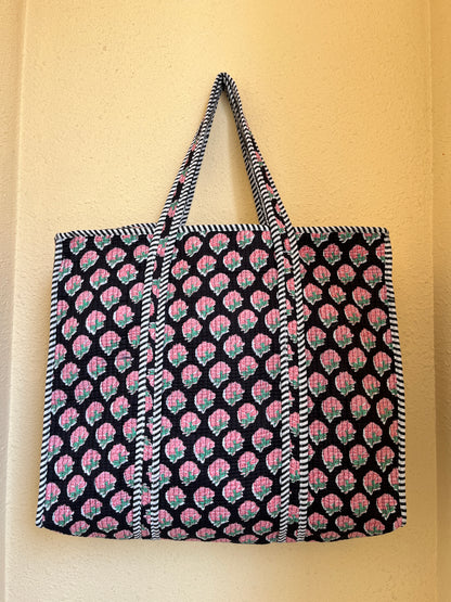 Black Midnight Blush – Wander Tote Bag 18x18