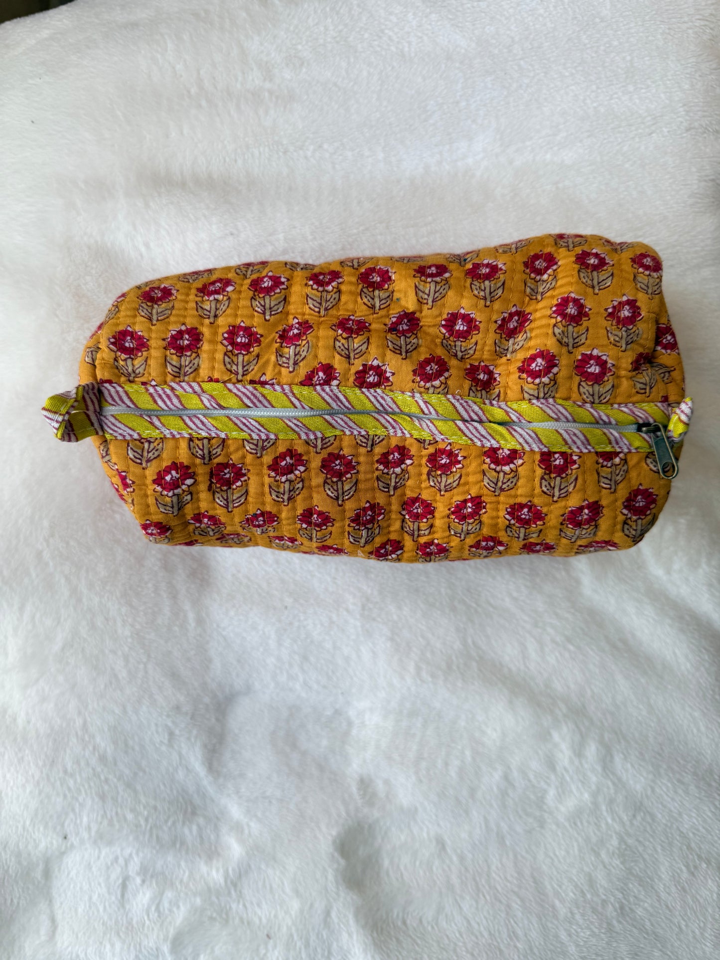 Yellow Red Floral – Utility Pouch Pack of 3