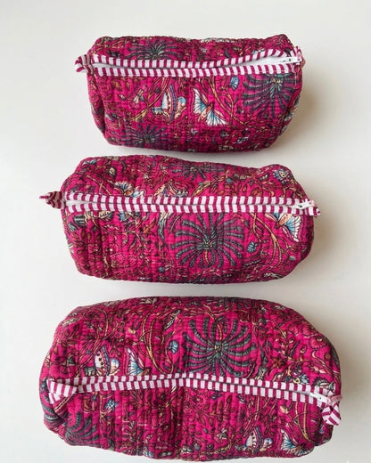 Pink Floral – Utility Pouch Pack of 3