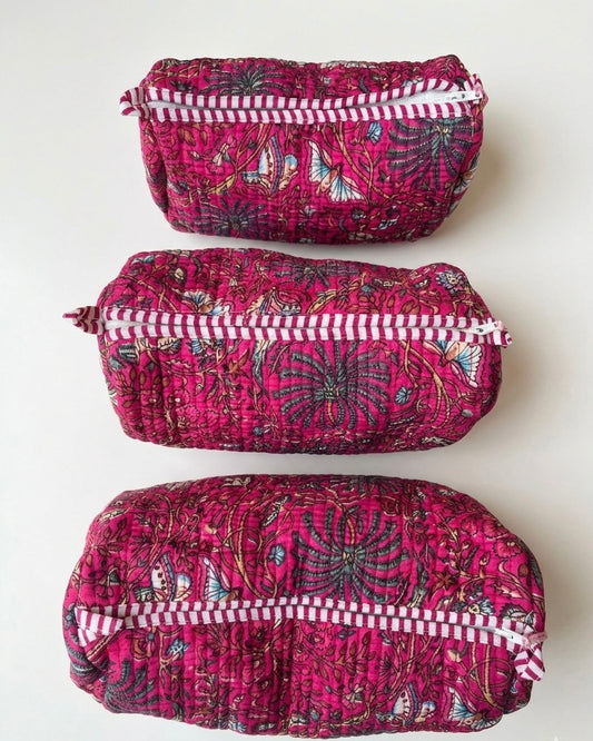 Pink Floral – Utility Pouch Pack of 3
