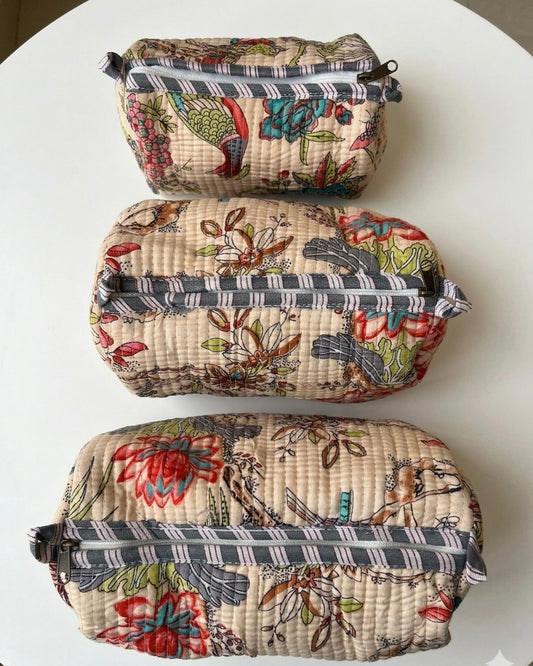 Peach Floral-1 – Utility Pouch Pack of 3