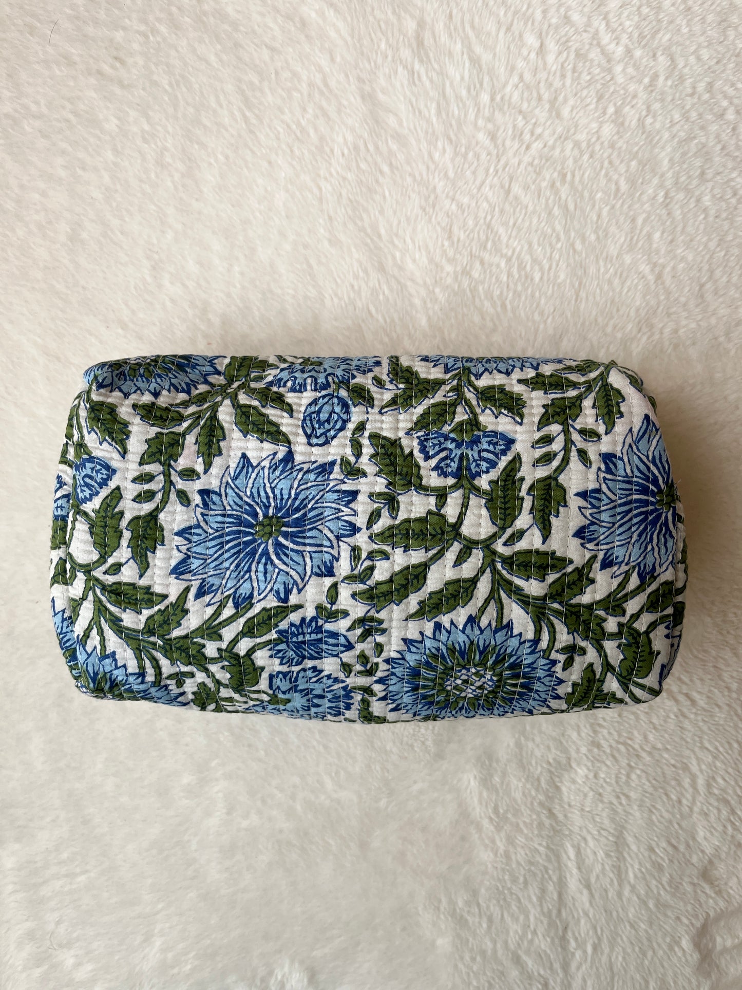 Blue Floral-1 – Tote & 3 Pouch Set