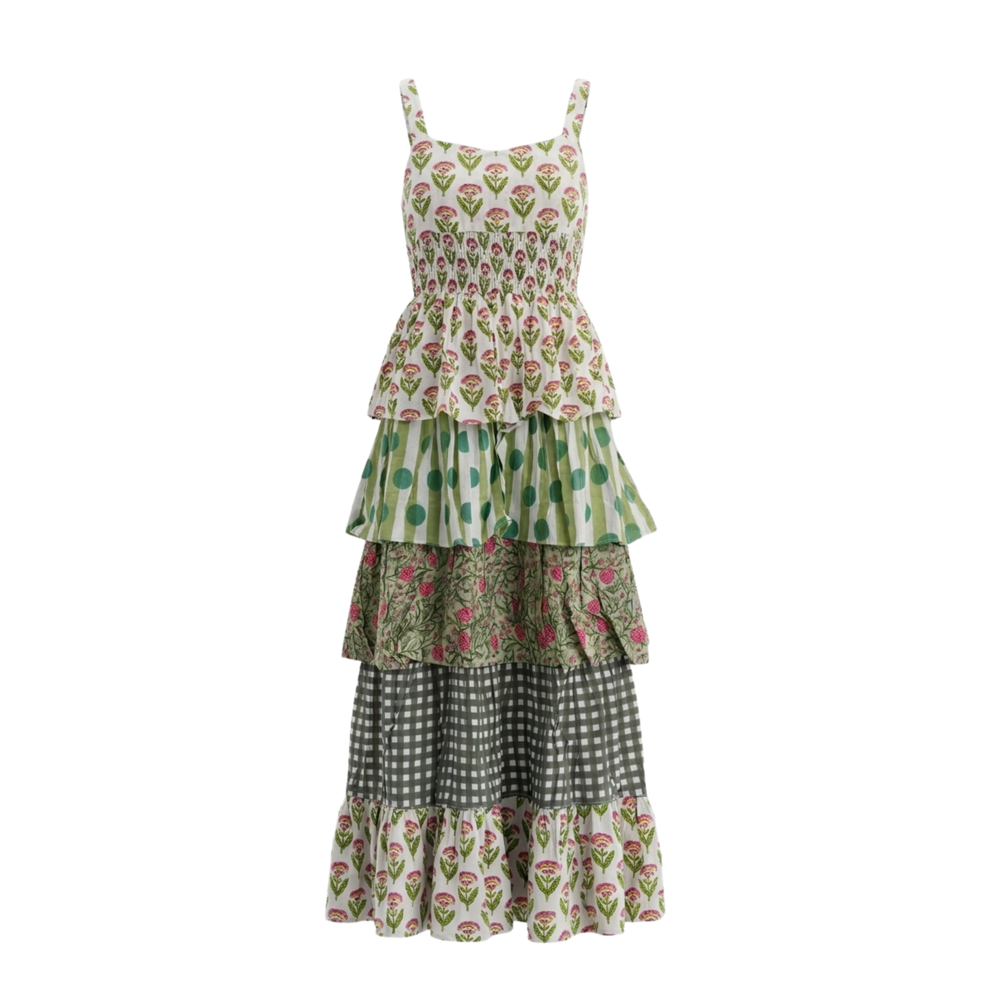 Emerald Frill – Green Floral Luxe Dress