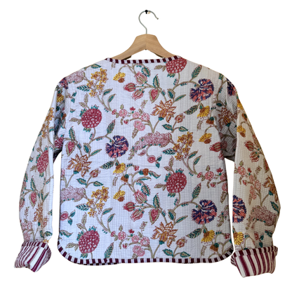White Blossom – Cotton Quilted Reversible Jacket
