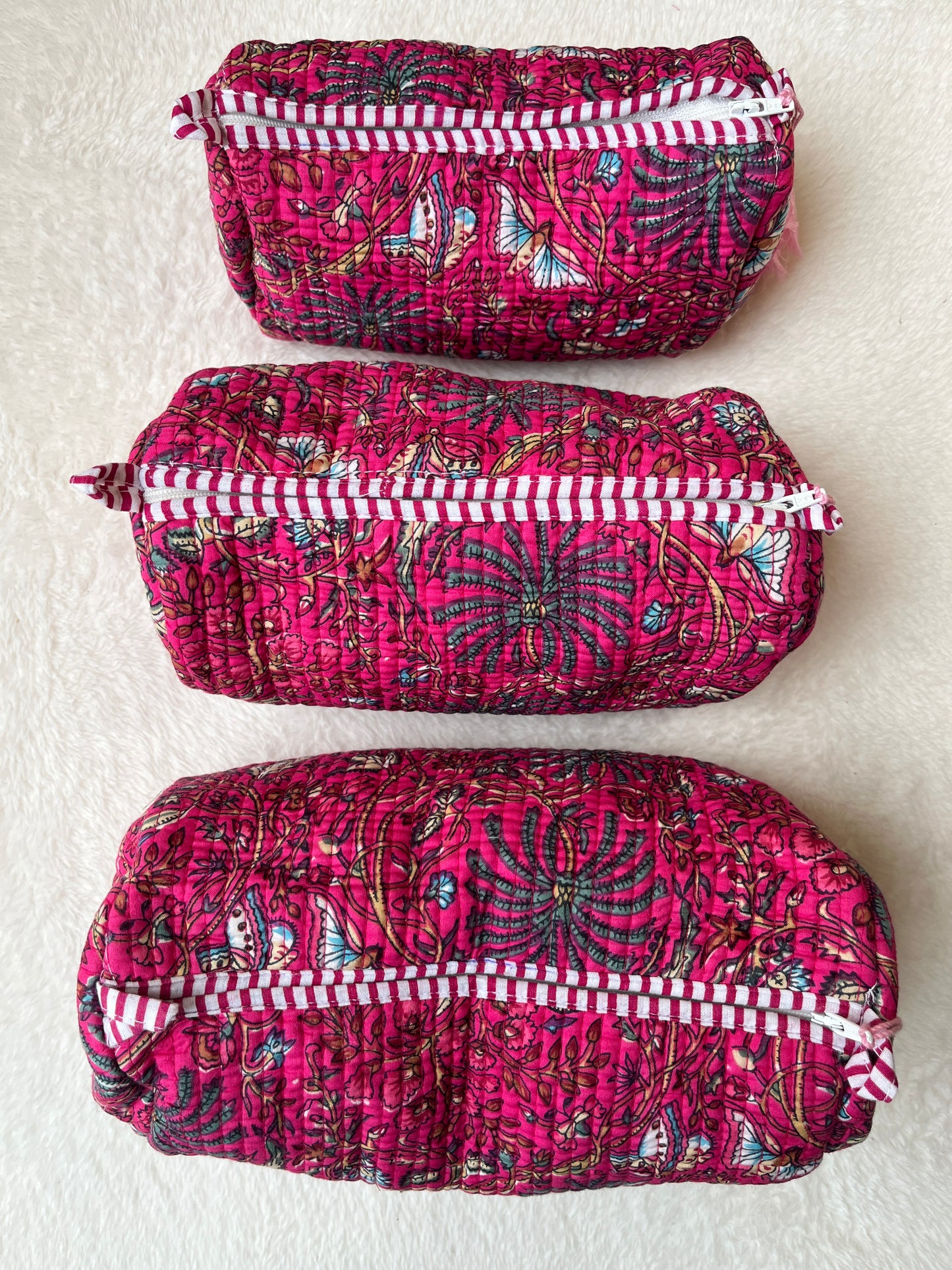 Pink Floral – Utility Pouch Pack of 3