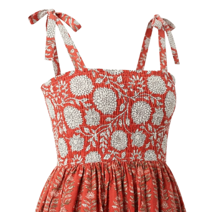 Scarlet Bloom – Red Floral Luxe Dress