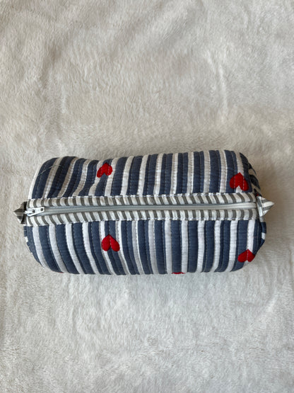 ￼ Grey heart  – Quilted Tote & Pouch Set