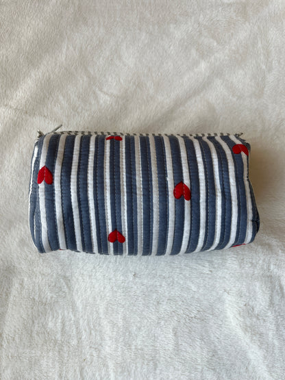 ￼ Grey heart  – Quilted Tote & Pouch Set