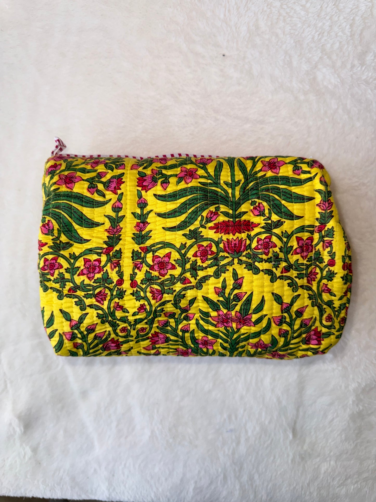 Yellow Floral – Quilted Utility Pouch
