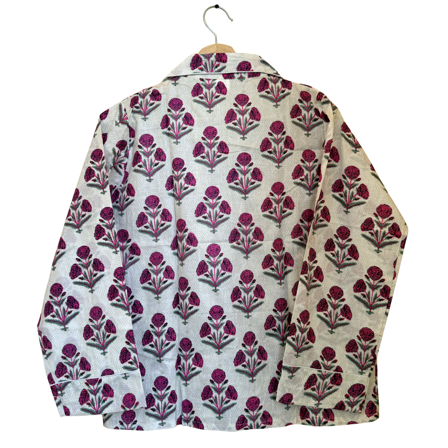Women’s Mini Red Floral Print Cotton Night Suit Set -Elegant Two Piece Pajama Set