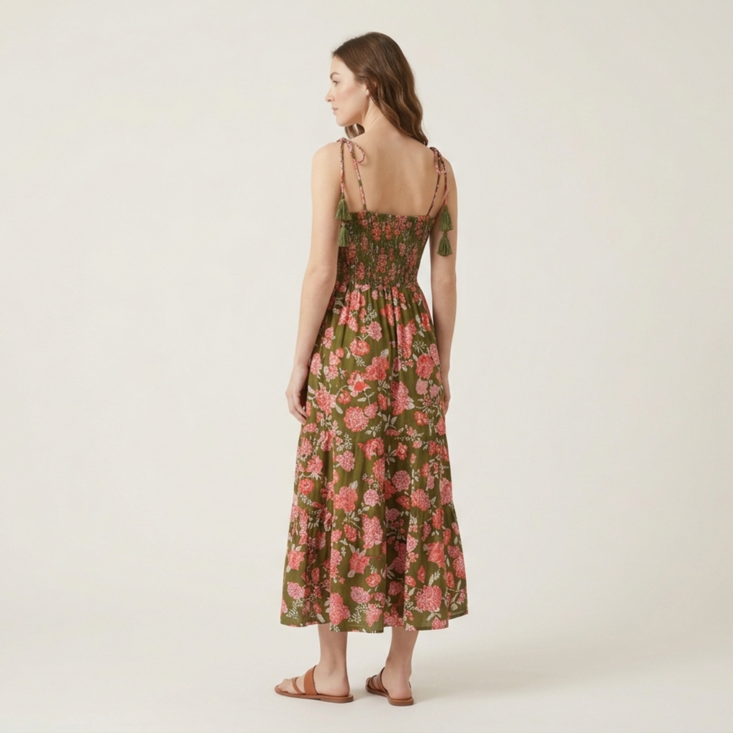 Emerald Garden – Green Floral Luxe Dress
