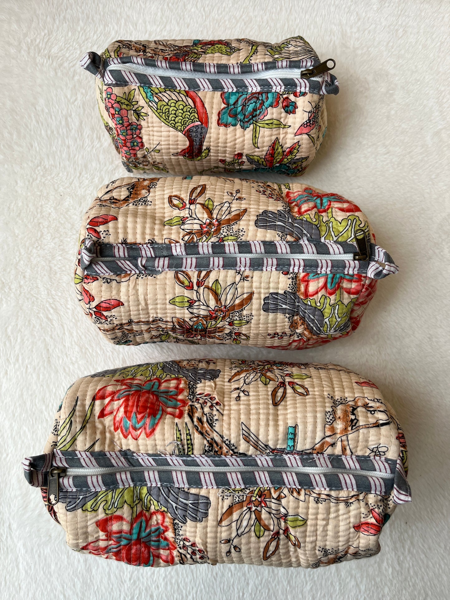 Peach Floral-1 – Utility Pouch Pack of 3