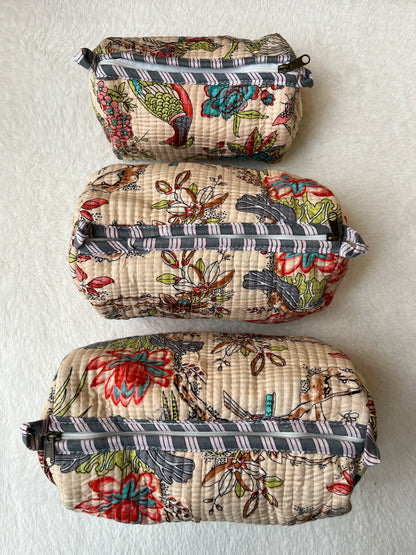 Peach Floral-1 – Utility Pouch Pack of 3