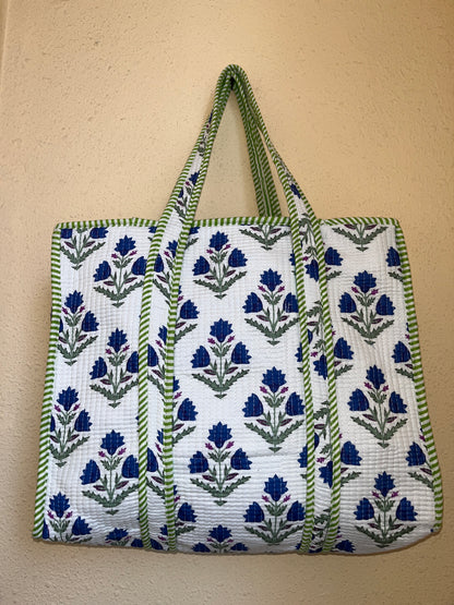 Azure Blue Bloom – Muse Tote Bag 16X16