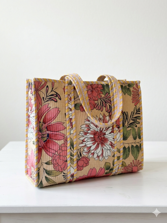 Beige Bloom – Muse Tote Bag 16X16