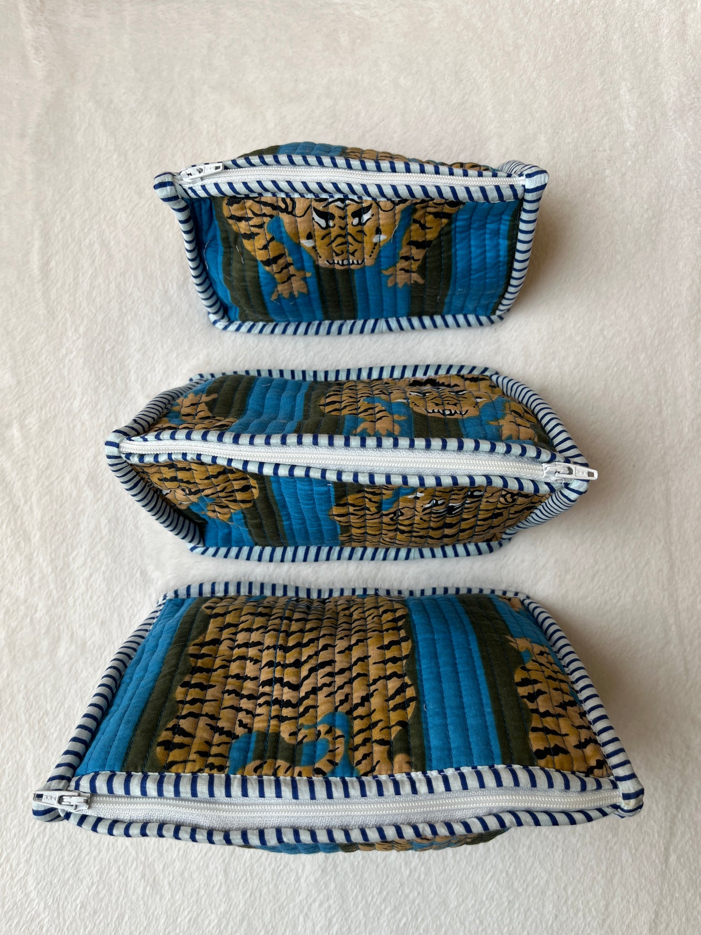 Blue Tiger Pyramid – Utility Pouch Pack of 3