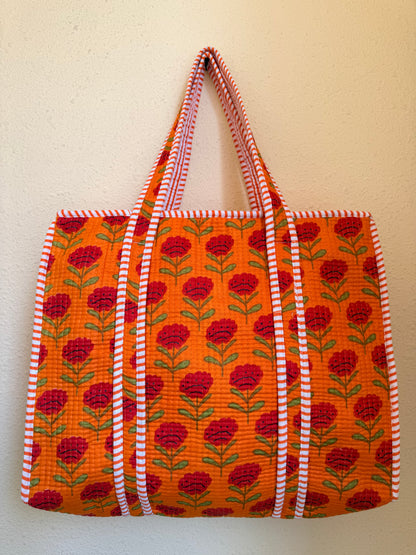Sunset Orange Bloom – Muse Tote Bag 16X16