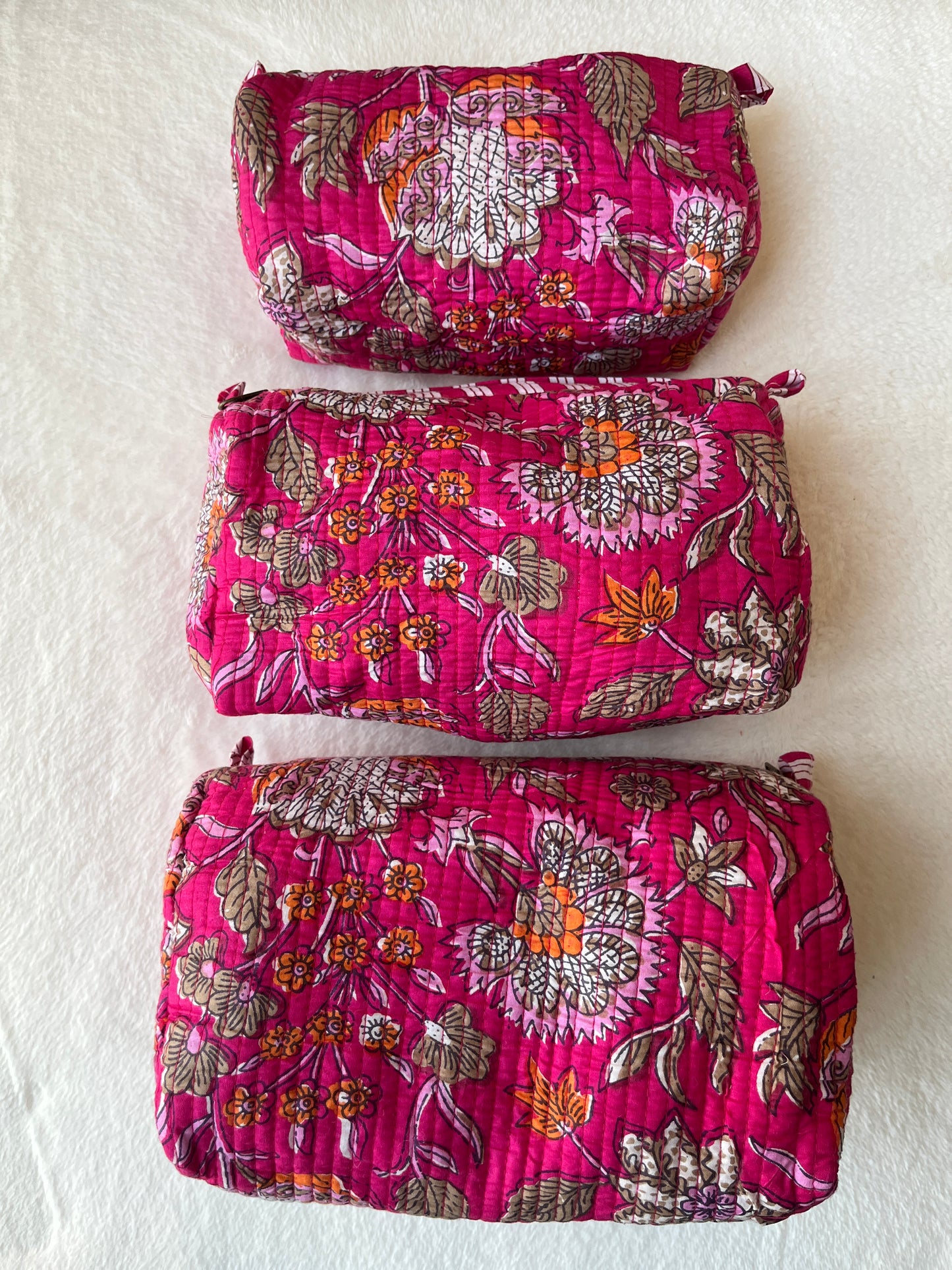 Pink Floral – Utility Pouch Pack of 3