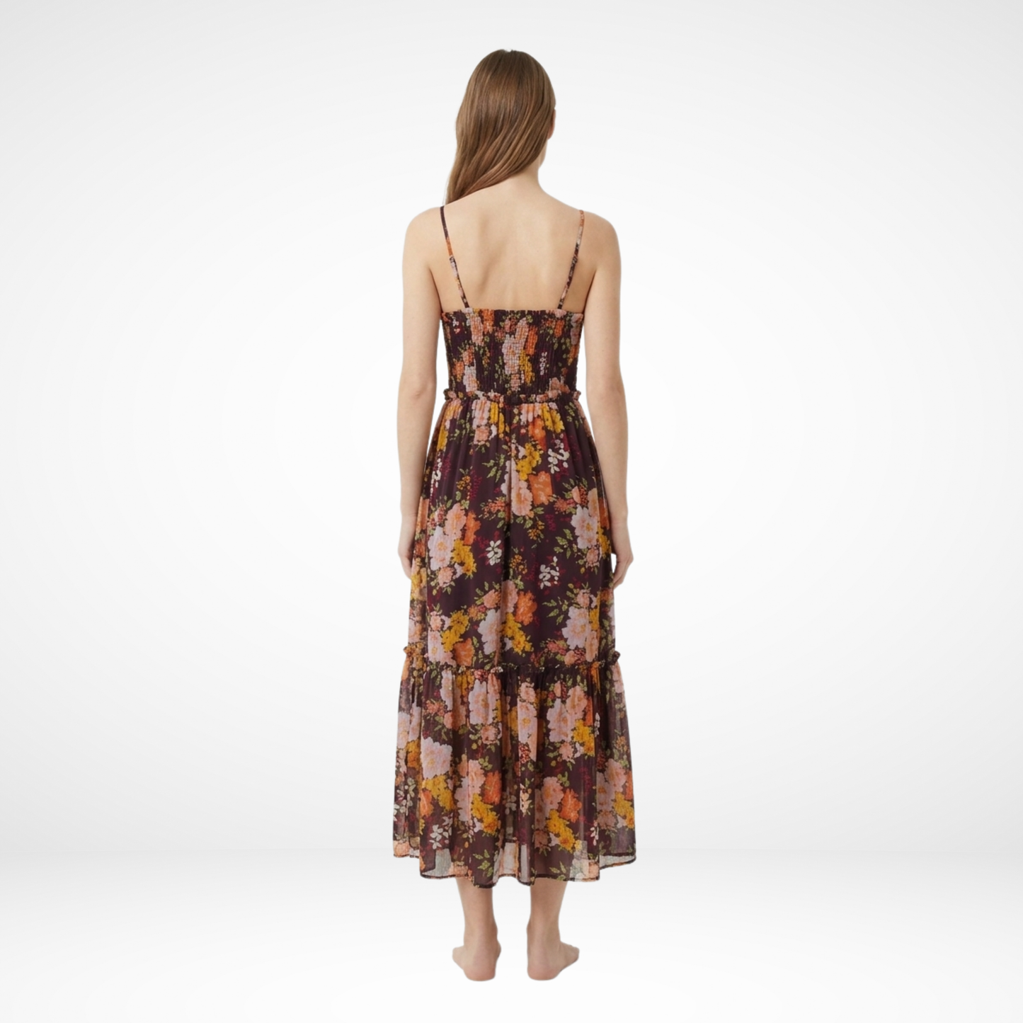 Noir Bloom – Black Floral Luxe Dress