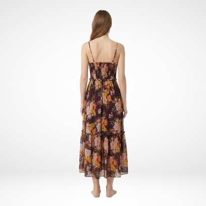 Noir Bloom – Black Floral Luxe Dress
