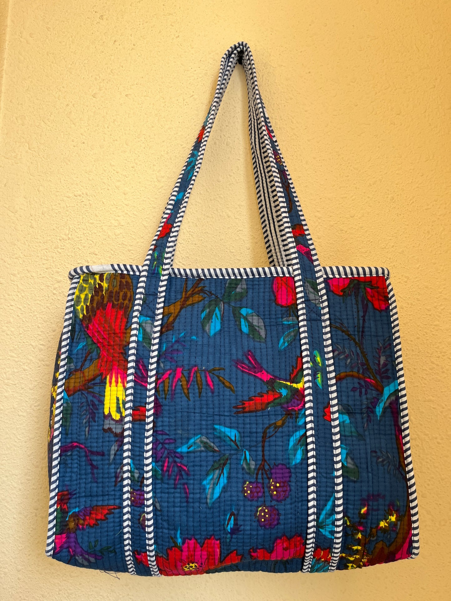 Blue floral Mini Tote Bag 15X15