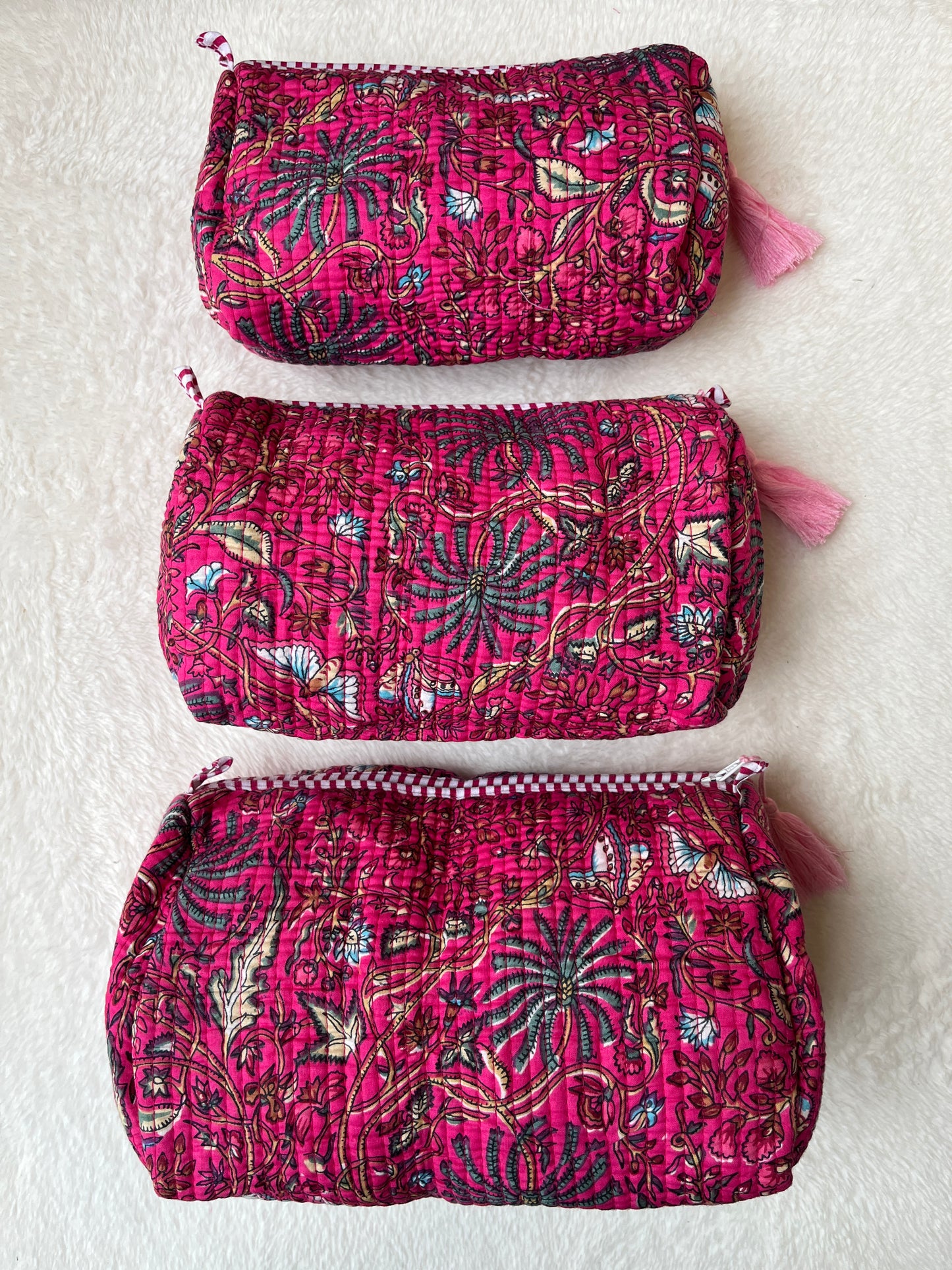 Pink Floral – Utility Pouch Pack of 3