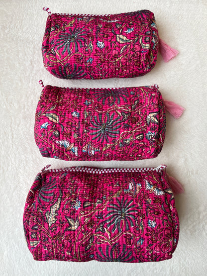Pink Floral – Utility Pouch Pack of 3