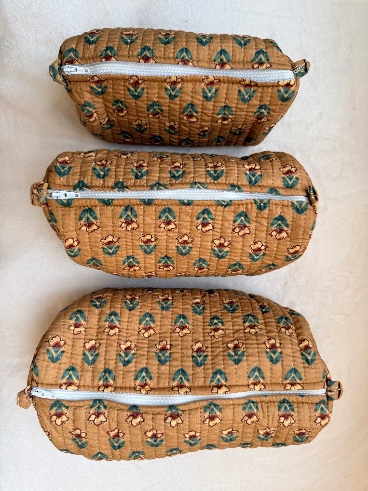 Yellow Floral – Utility Pouch Pack of 3