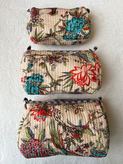 Peach Floral-1 – Utility Pouch Pack of 3