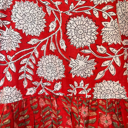 Scarlet Bloom – Red Floral Luxe Dress