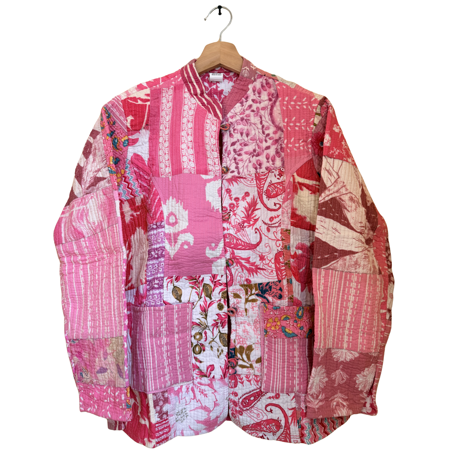 Cotton Candy – Long Patchwork Cotton Quilted Reversible Jacket