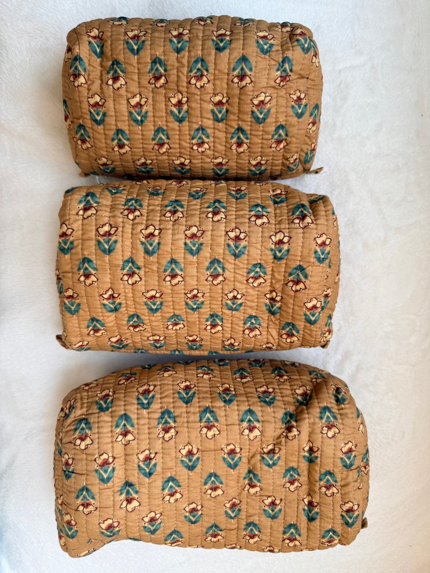 Yellow Floral – Utility Pouch Pack of 3