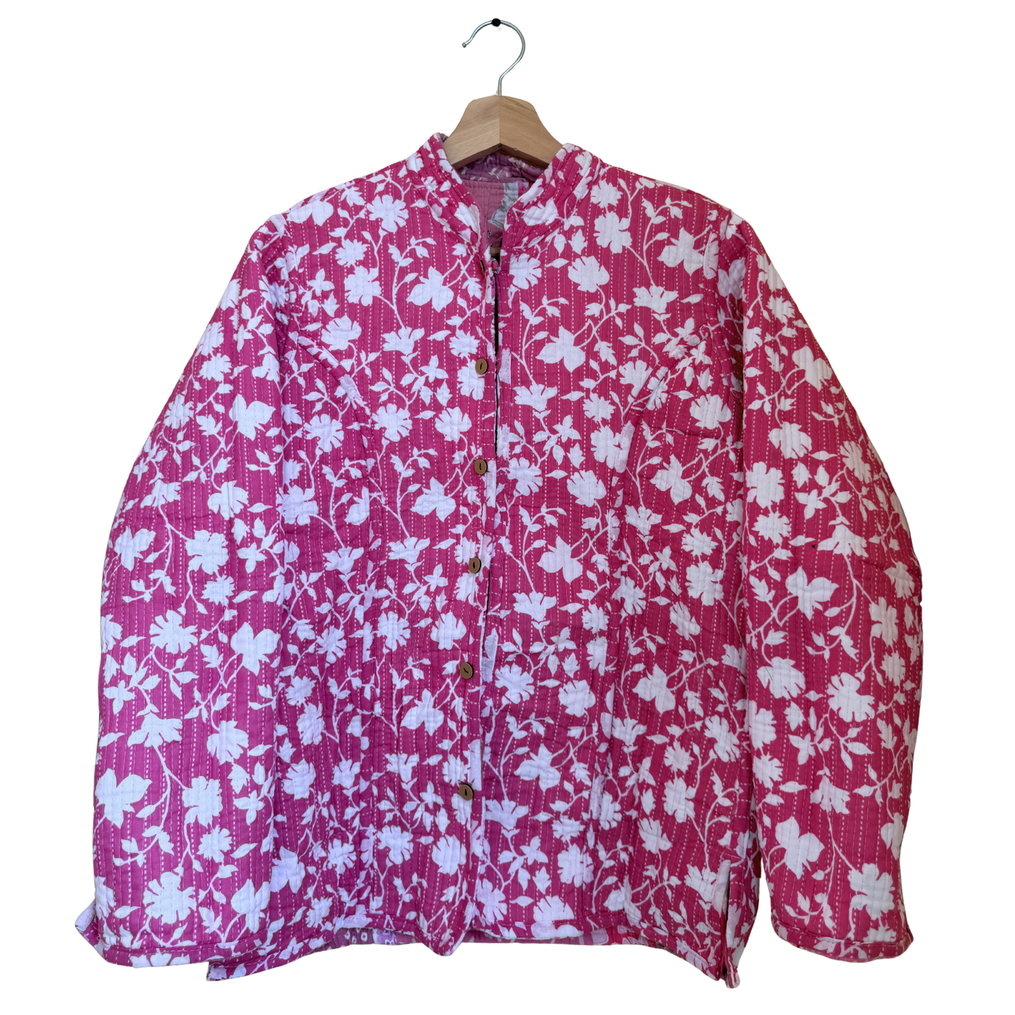 Cotton Candy – Long Patchwork Cotton Quilted Reversible Jacket
