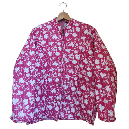 Cotton Candy – Long Patchwork Cotton Quilted Reversible Jacket