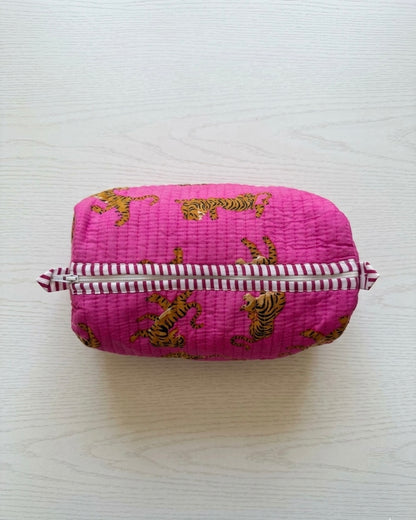 Pink Tiger Tango – Quilted Utility Pouch