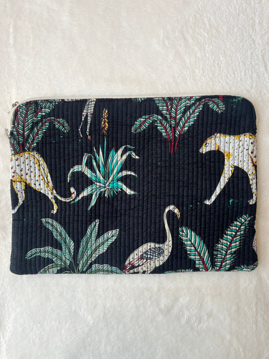 Black Safari –Quilted Laptop Bag