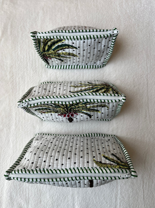 White Plam Tree Pyramid – Utility Pouch Pack of 3