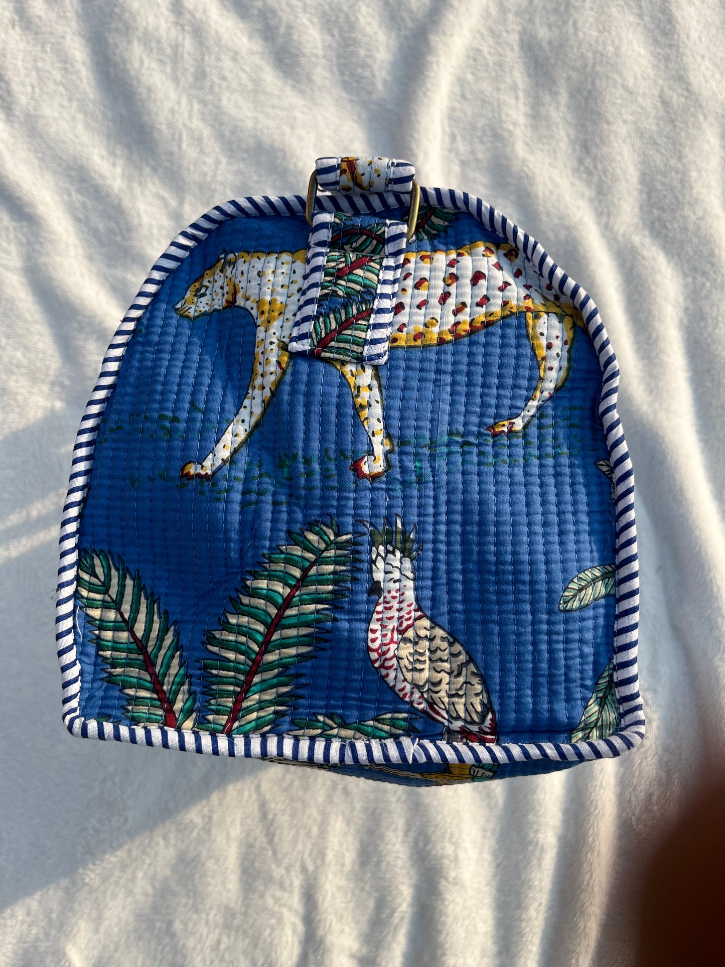 Blue Safari Print Quilted Cotton Duffle Bag – Lightweight Travel Weekender