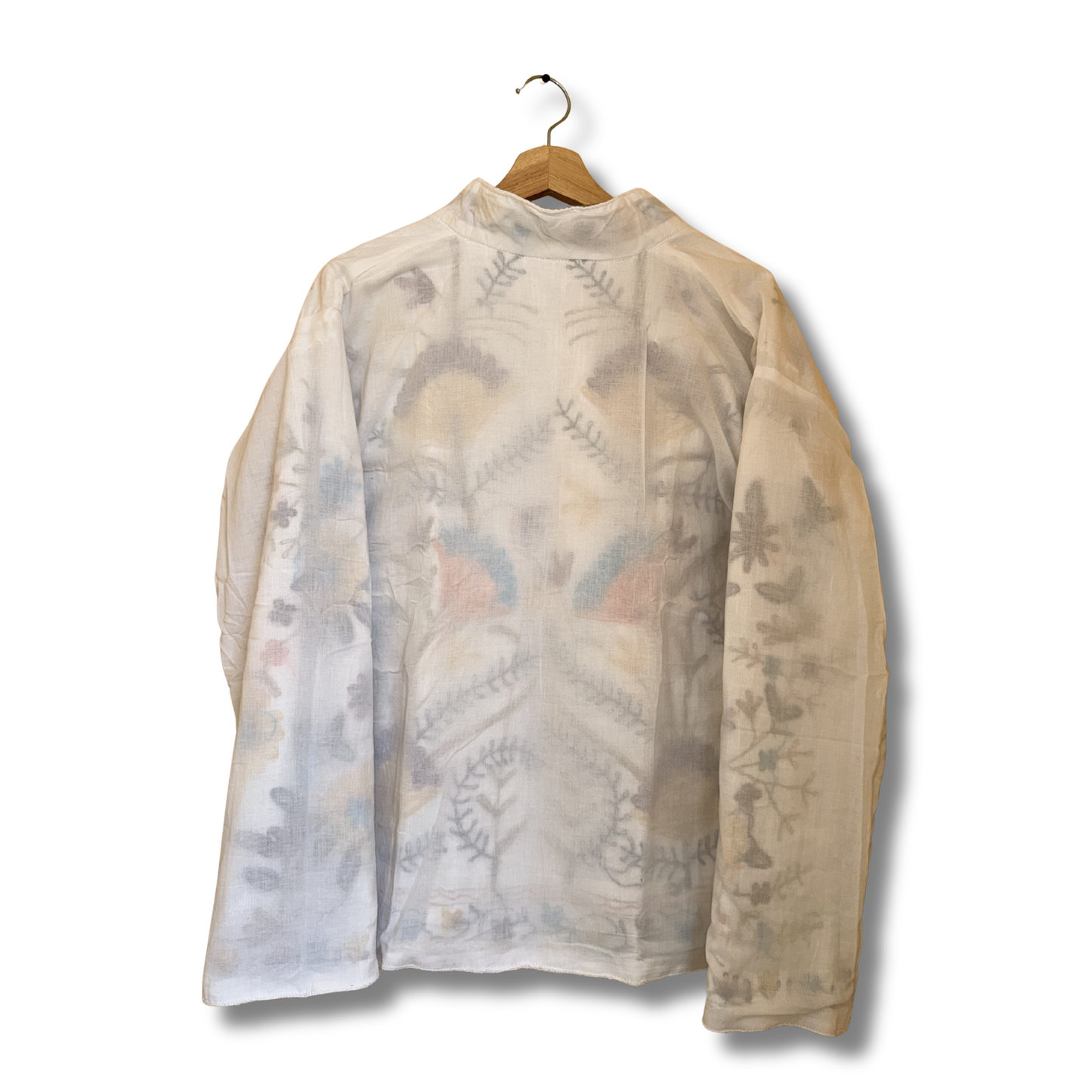 Women's White floral Suzani Reversible Jacket – Artistic Embroidered Statement Jacket